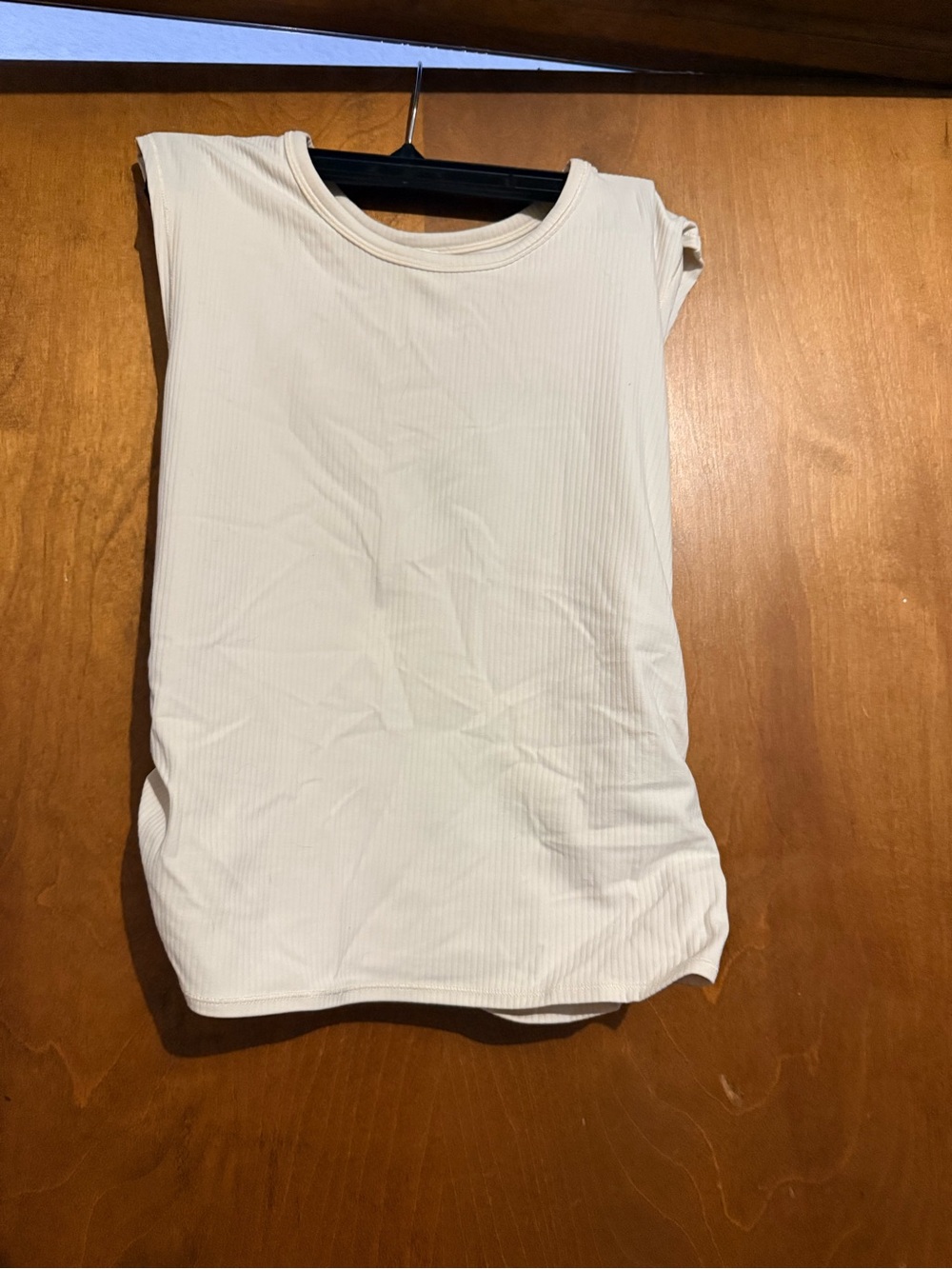 lululemon athletica Cream Ribbed Open Back Tank